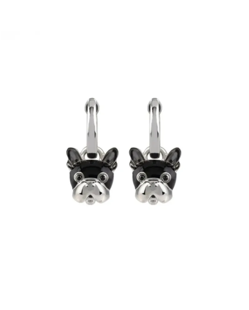Orecchini Chantecler Capri Campanella Cane in argento, smalto e spinelli neri Orecchini Chantecler Capri Campanella Cane in argento, smalto e spinelli neri