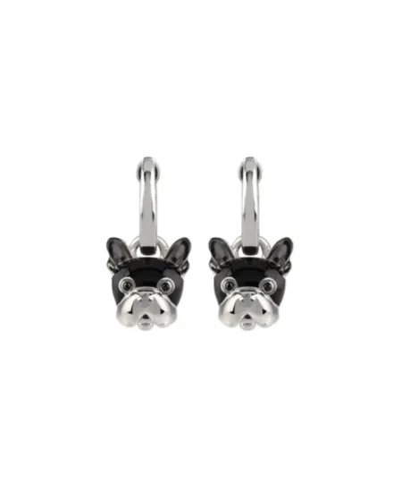 Orecchini Chantecler Capri Campanella Cane in argento, smalto e spinelli neri