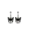 Orecchini Chantecler Capri Campanella Cane in argento, smalto e spinelli neri