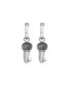 Chantecler Et Voilà Small Horn Earrings in Silver and Black Resin