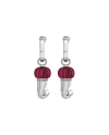 Boucles d'oreilles Petite Corne Chantecler Et Voilà en Argent et Résine Bordeaux