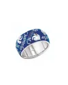 Chantecler Et Voilà Band Ring in Silver with Blue Enamel