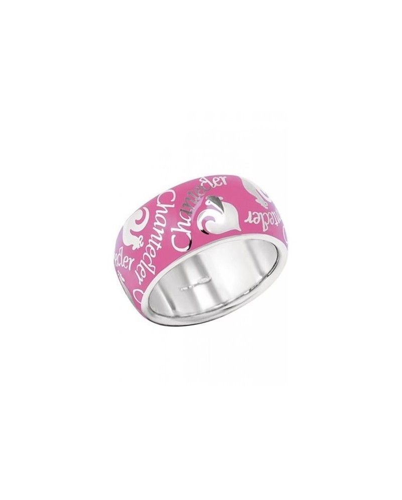 Anello Fascia Chantecler Et Voilà in Argento con Smalto Rosa