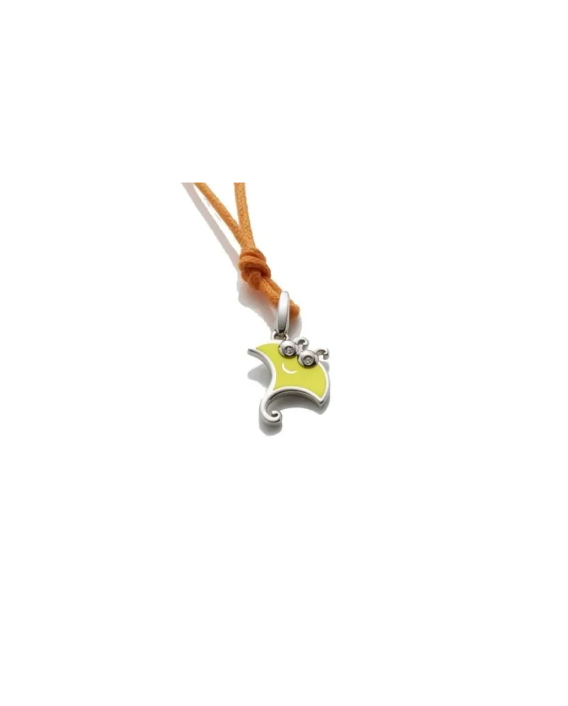 Pendentif Chantecler Scugnizzi en Argent avec Raie Manta émaillée et Diamants