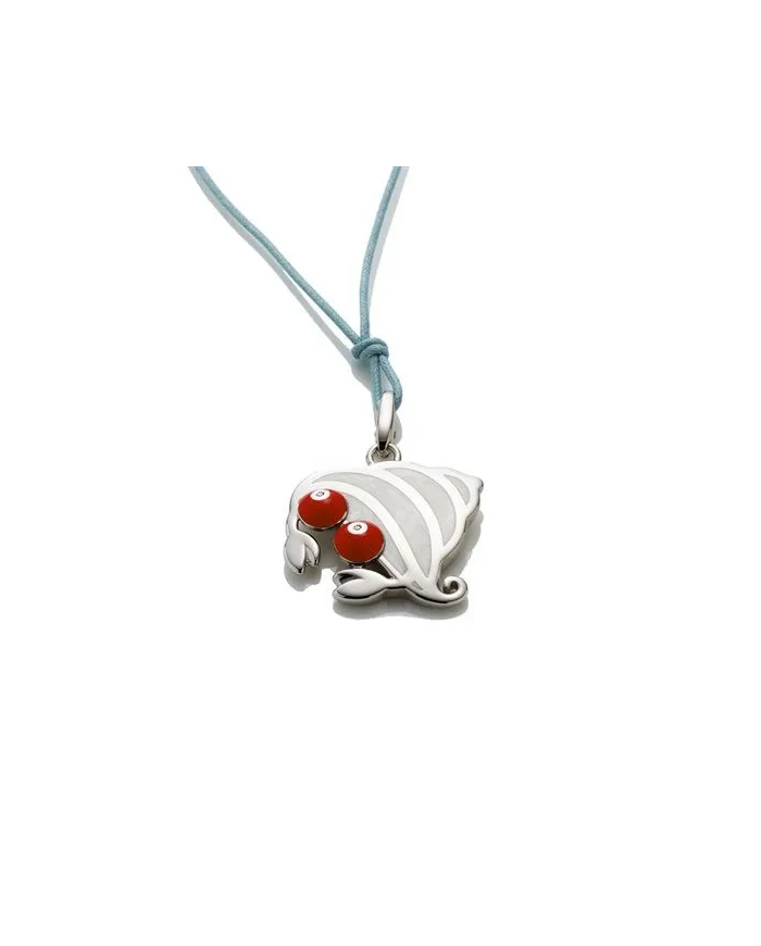 Ciondolo Chantecler Scugnizzi in Argento con Paguro Smaltato e Diamanti
