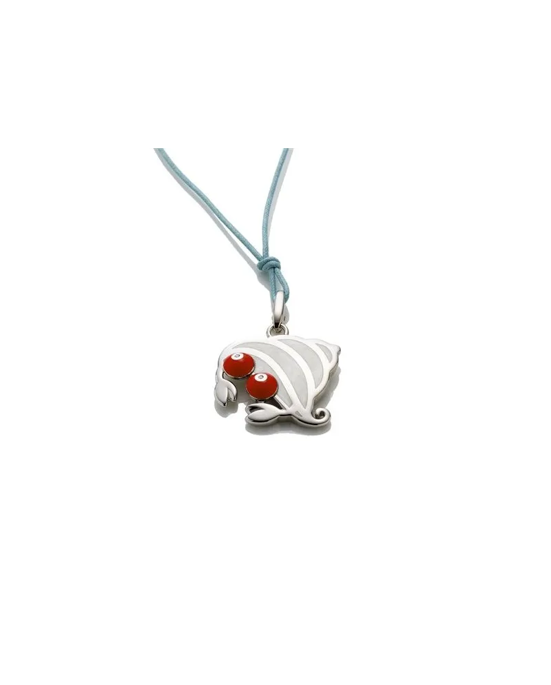 Ciondolo Chantecler Scugnizzi in Argento con Paguro Smaltato e Diamanti