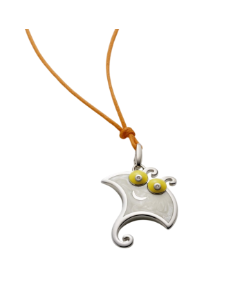 Chantecler Scugnizzi Pendant in Silver with Enamelled Manta Ray and Diamonds