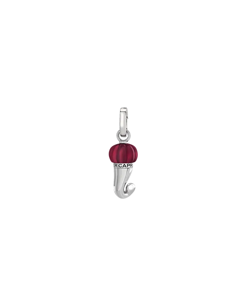 Chantecler Et Voilà Petite Pendentif Corne en Argent Bordeaux et Résine