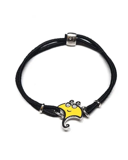 Bracelet Chantecler Scugnizzi en Argent avec Raie Manta émaillée et Diamants