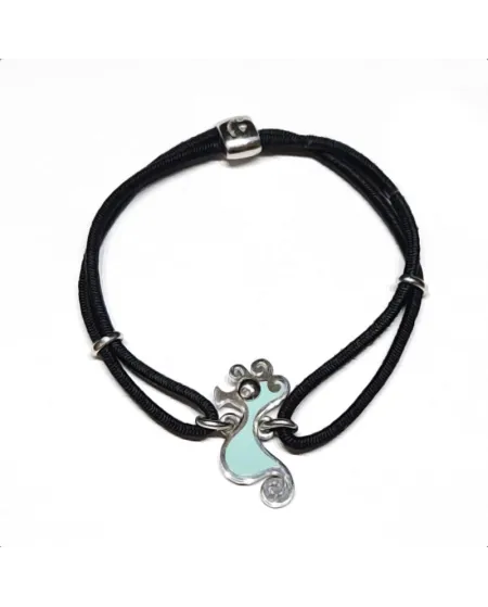 Chantecler Scugnizzi Bracelet in Silver with Enamelled Seahorse and Diamond