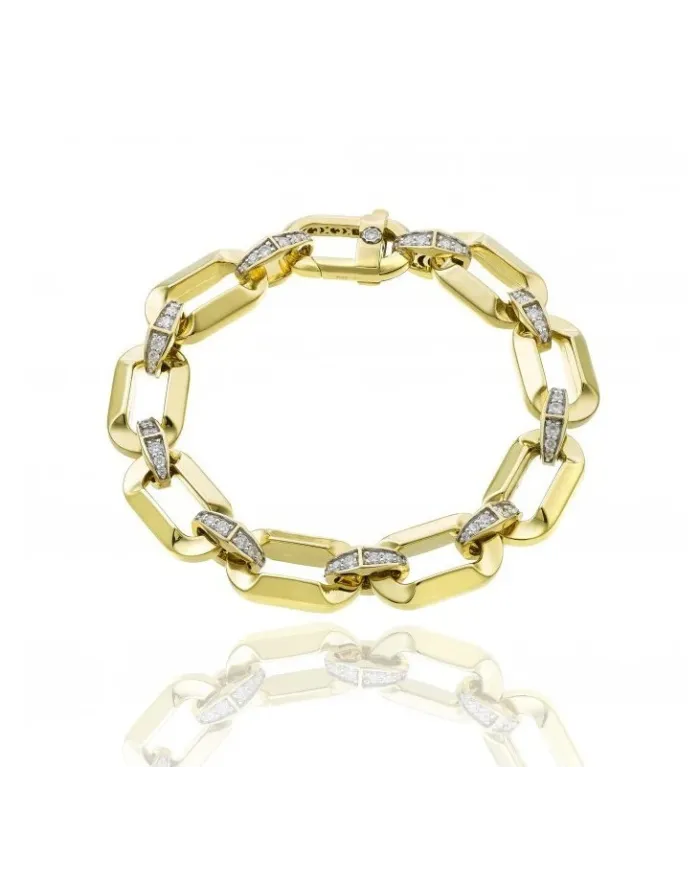 Bracelet Chimento Link Sunrise en or jaune avec diamants blancs