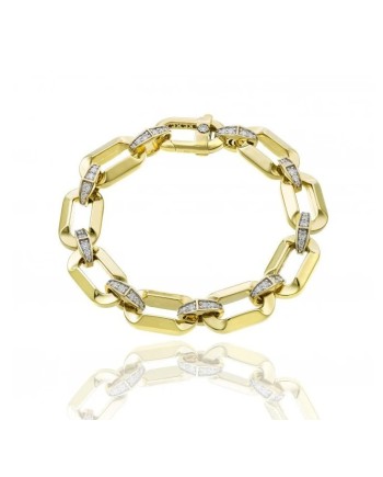 Chimento Link Sunrise Bracelet in Yellow Gold with White Diamonds