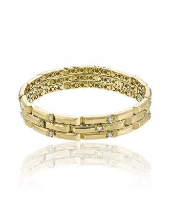Chimento X-Tend Chocolat Elastic Bracelet in Yellow Gold with Diamonds