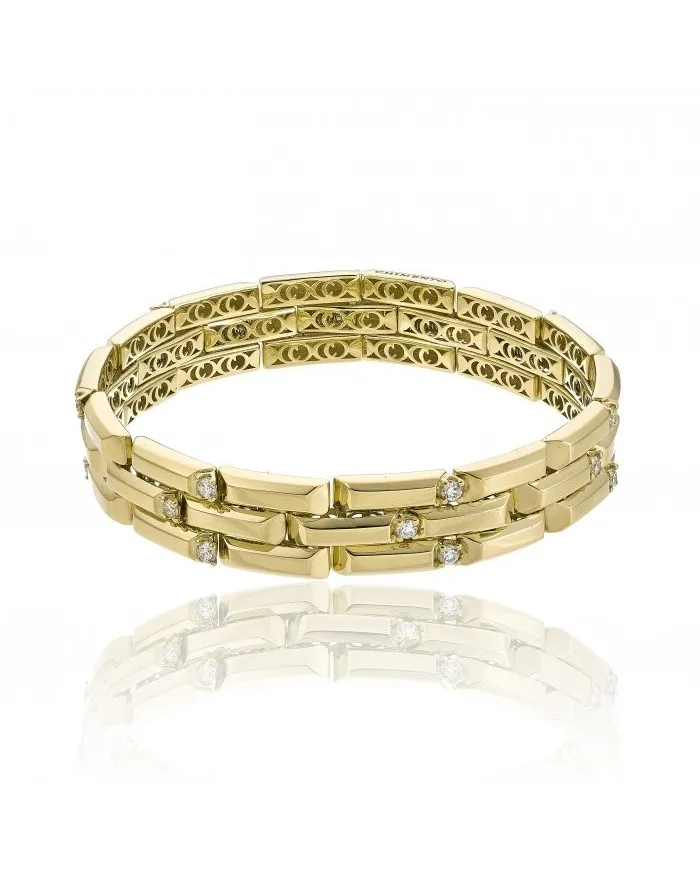 Chimento X-Tend Chocolat Elastic Bracelet in Yellow Gold with Diamonds