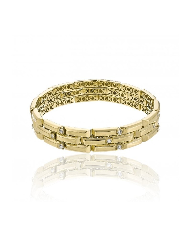 Bracelet élastique Chimento X-Tend Chocolat en or jaune avec diamants