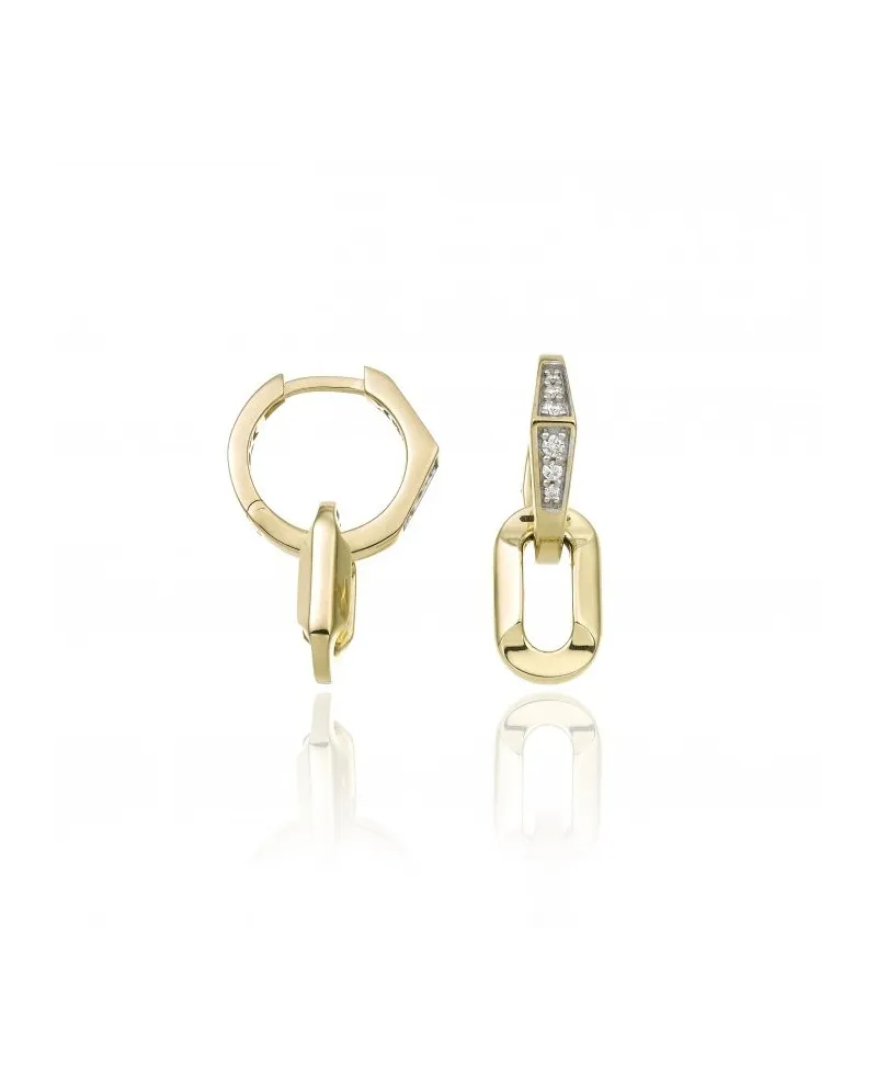Boucles d'oreilles Chimento Link Sunrise en or jaune avec diamants blancs
