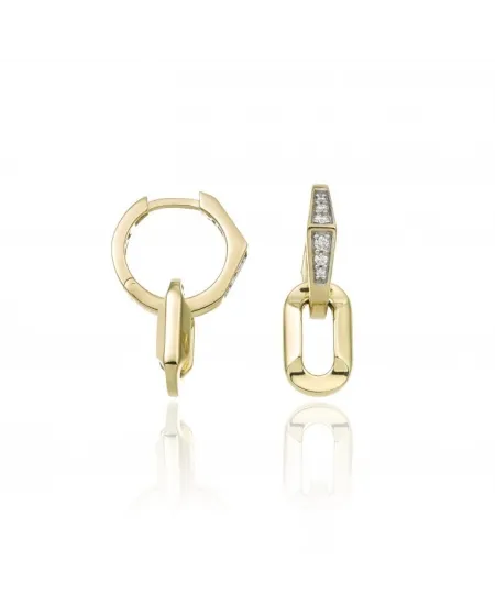 Orecchini Chimento Link Sunrise in Oro Giallo con Diamanti Bianchi