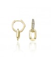 Chimento Link Sunrise Earrings in Yellow Gold with White Diamonds