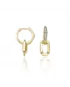 Chimento Link Sunrise Earrings in Yellow Gold with White Diamonds