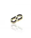 Petit maillon Chimento Typhoon en or jaune avec diamants noirs