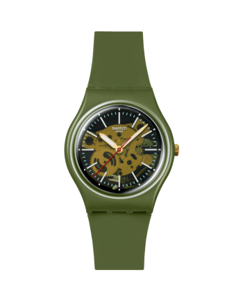 Montre Swatch à travers la verdure