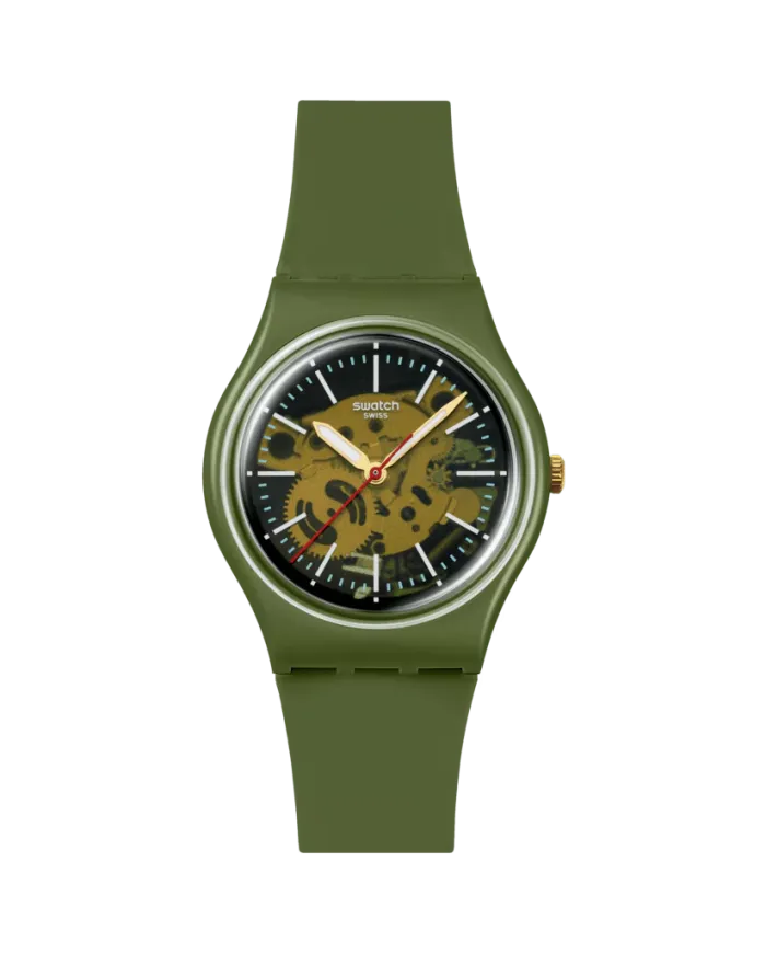 Montre Swatch à travers la verdure