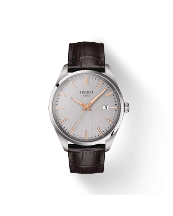 Orologio Tissot PR 100 con Quadrante Argento e Cinturino in Pelle