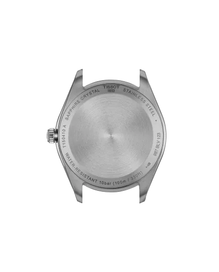 Tissot PR 100 Watch with Silver Dial and Leather Strap