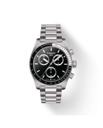 Orologio Tissot Chrono PR516 Nero e Cinturino in Acciaio