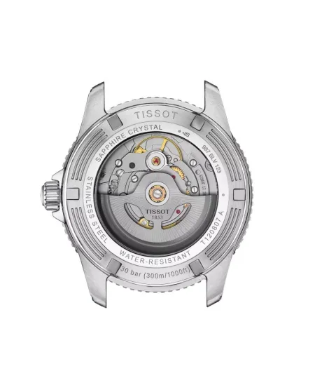 Tissot Seastar 1000 Powermatic 80 Watch with Turquoise Dial and Steel Strap