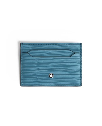 Porte-cartes Montblanc Meisterstück en cuir bleu fumé à 5 compartiments