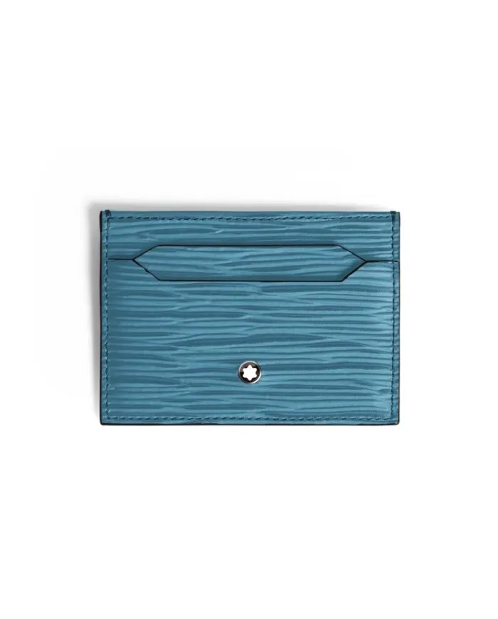 Porte-cartes Montblanc Meisterstück en cuir bleu fumé à 5 compartiments