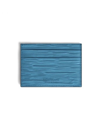 Porta Carte Montblanc Meisterstück in Pelle Blu Fumé a 5 Scomparti
