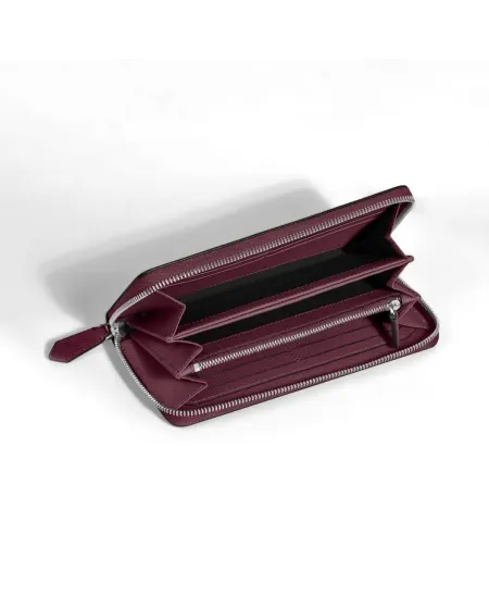 Portafoglio Lungo Montblanc Sartorial a 12 Scomparti in Pelle Cassis
