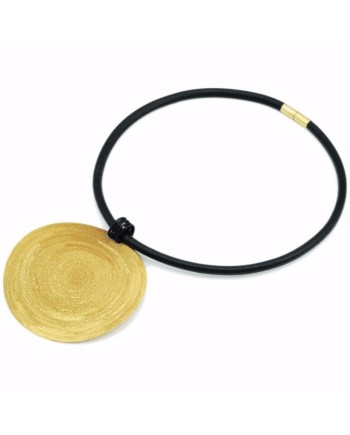 Stefano Patriarchi Sole Necklace in Gold Plated Silver and Leather