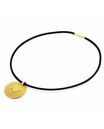 Stefano Patriarchi Sole Necklace in Gold Plated Silver and Leather