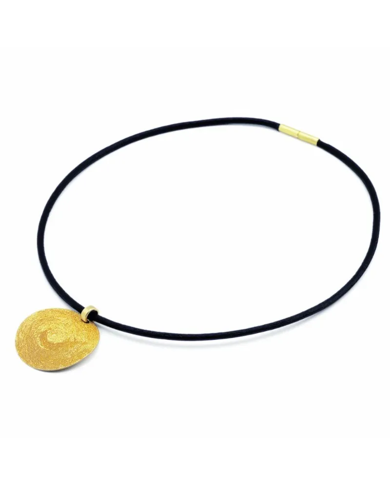 Collana Stefano Patriarchi Sole in Argento Placcato Oro e Cuoio