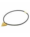Stefano Patriarchi Triangle Necklace in Gold Plated Silver and Leather