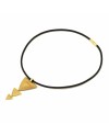 Stefano Patriarchi 3 Triangles Necklace in Gold Plated Silver and Leather
