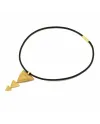 Stefano Patriarchi Collier 3 Triangles en Argent Plaqué Or et Cuir