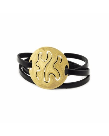 Stefano Patriarchi Terra Bracelet in Gold Plated Silver and Leather