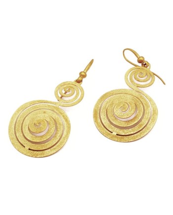 Stefano Patriarchi Boucles d'oreilles double spirale en argent plaqué or