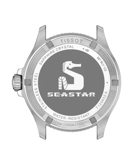 Tissot Seastar 1000 GMT 40 mm watch with Black Dial and Steel Strap