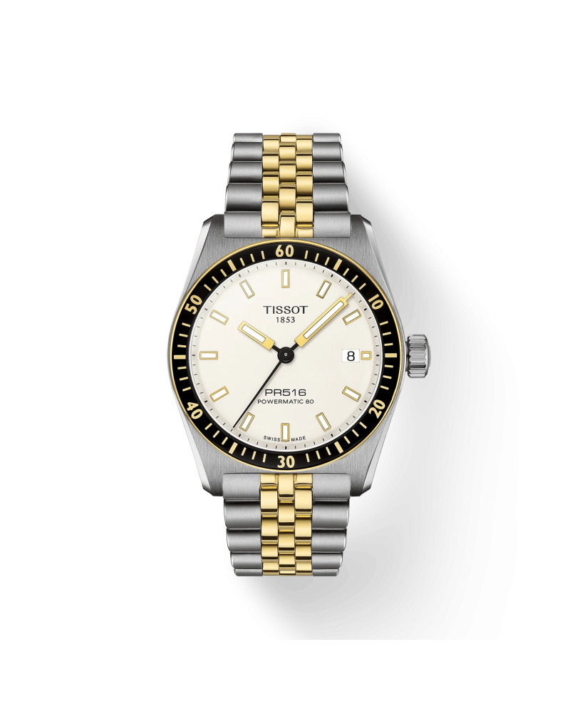 Orologio Tissot Chrono PR516 Bianco e Cinturino in Acciaio