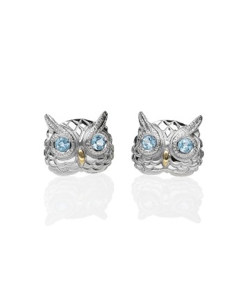 Boutons de manchette de'Nobili Civette Medium Bleu en Argent
