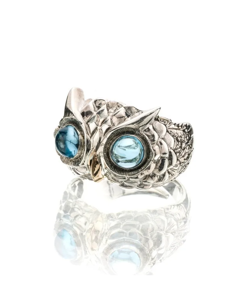 Bague Civetta de'Nobili en argent et topaze bleue