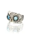 Bague Civetta de'Nobili en argent et topaze bleue