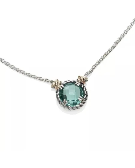 Collana de'Nobili Nodi Intreccio con Pietra Verde