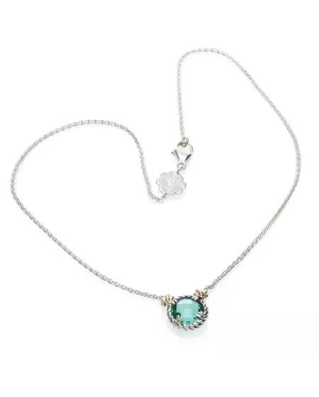 Collana de'Nobili Nodi Intreccio con Pietra Verde
