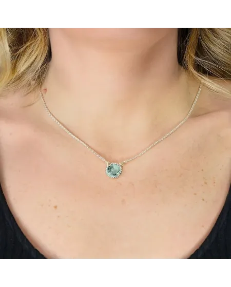Collier Nodi Intreccio de'Nobili avec pierre verte